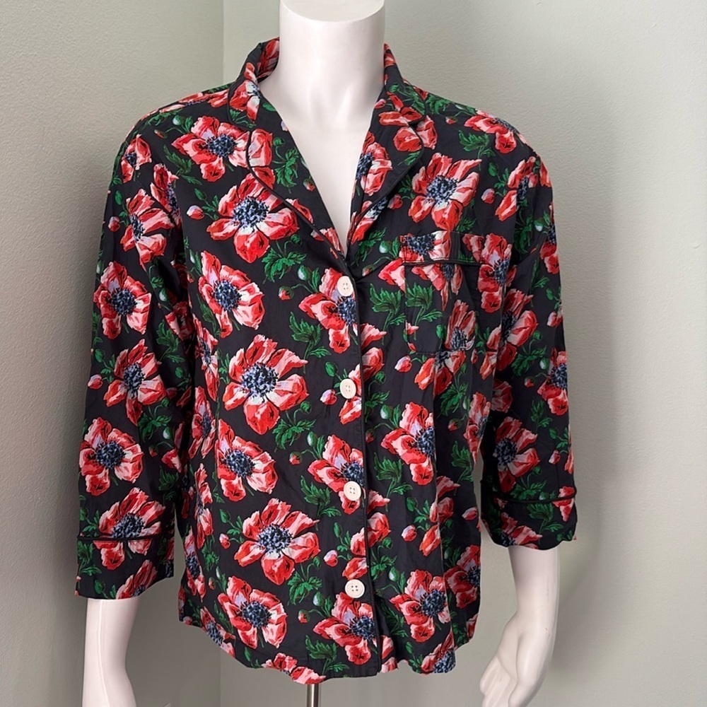 Sleepy Jones floral pajama shirt XS